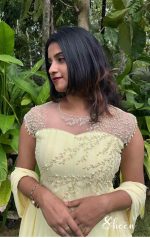 pastel yellow shade panel-cut faux georgette kurti - Image 2