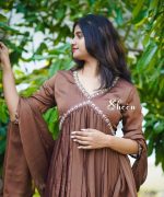 copper shade silky georgette kurti - Image 2