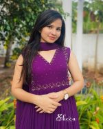 Purple georgette Anarkali - Image 2
