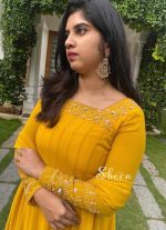 Bright yellow-orange panel-cut kurti - Image 2