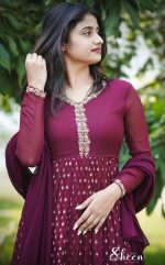 Maroon georgette kurti - Image 2
