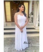 Off-white panel-cut kurti