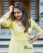 Yellow umbrella-cut kurti - Image 2
