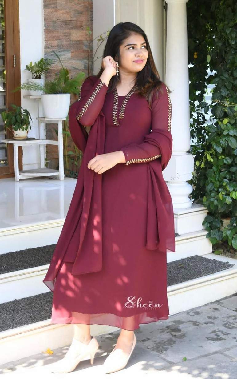 IMG_8415 (1) Brown A-line kurti - Image 1