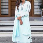 Sky-blue A-line kurti
