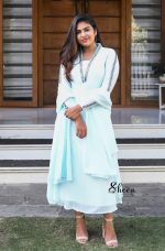 Sky-blue A-line kurti
