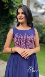Blue georgette gown - Image 2