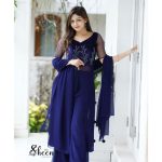Blue front-slitted kurti
