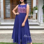 Blue georgette gown