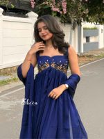 blue silky georgette kurti