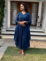 Teal blue georgette kurti