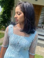 Light pastel blue umbrella cut kurti - Image 2