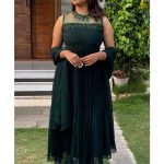 Green faux georgette kurti