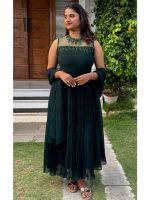 Green faux georgette kurti