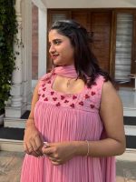 Pink georgette kurti - Image 2