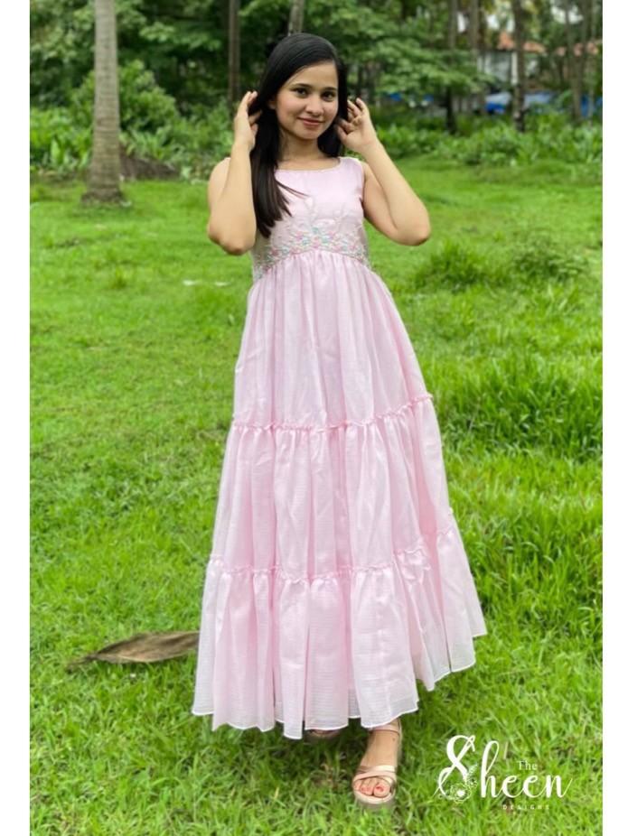 B050FCA0-E475-4B54-8FF7-BDD9ED0F3CAB (1) Soft pastel pink net cotta frock - Image 1