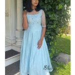 Light pastel blue umbrella cut kurti