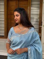 Elegant blue uppada silk saree - Image 2