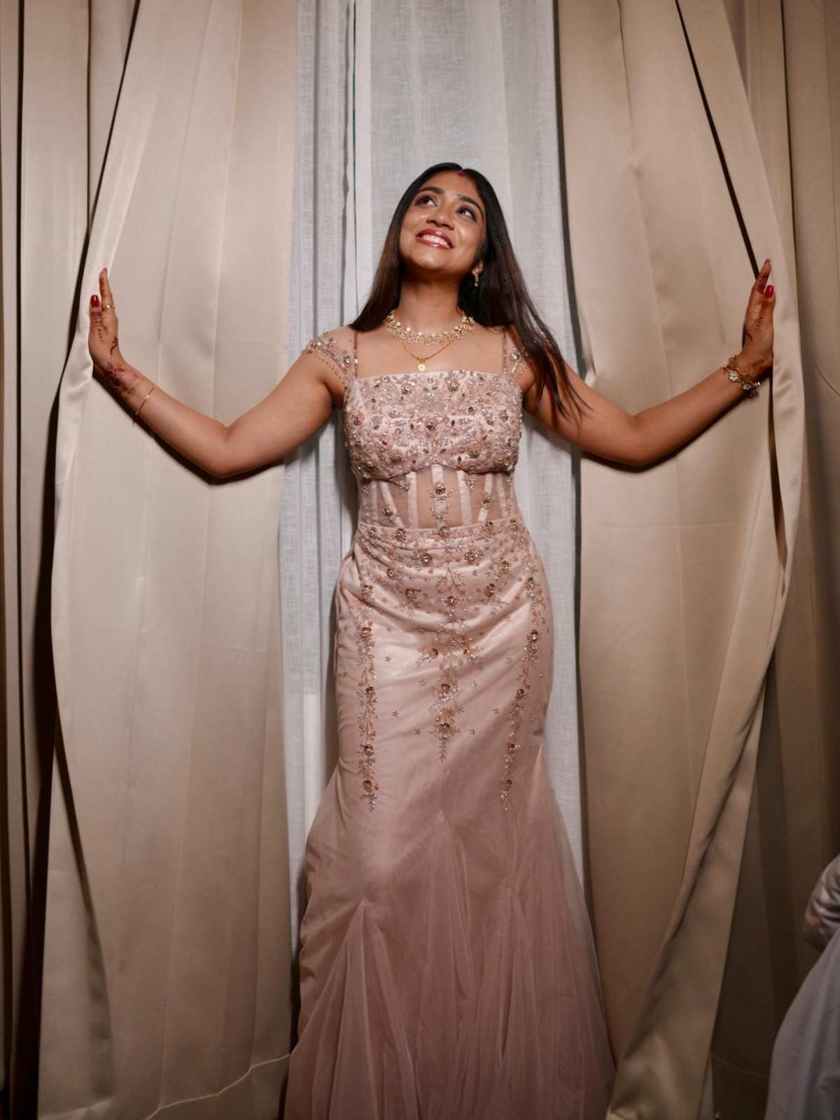 EBF18C86-25FA-41EA-A4EA-73C817515636 (1) Champagne pink gown - Image 1