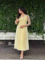 light yellow georgette kurti