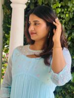 Sky blue georgrtte kurti - Image 2