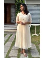 Beige faux georgette kurti