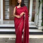 Reddishmarron uppada silk saree