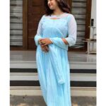 Sky blue georgrtte kurti
