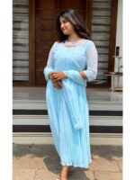 Sky blue georgrtte kurti