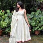Golden tissue panel cut kurti