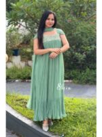 Mint green georgette dress