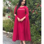 Dark pink georgette kurti