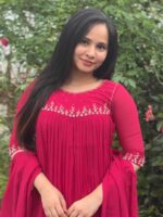 Dark pink georgette kurti - Image 2