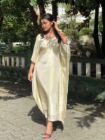 Semi tissue light gold kaftan