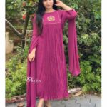 Dark magenta faux georgette kurti