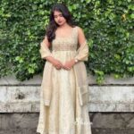 Golden brocade panel cut kurti