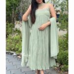 Light Green faux georgette kurti