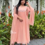 Soft peach shade georgette kurti
