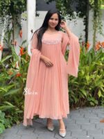 Soft peach shade georgette kurti