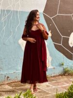 Brown georgette Anarkali