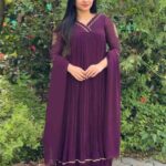 winered georgette kurti