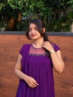 purple shade faux georgette kurti - Image 2