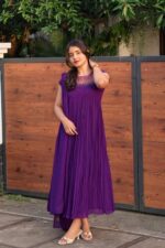 purple shade faux georgette kurti