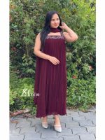 Brownish marron shade faux georgette kurti
