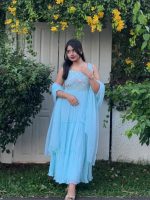 Skyblue georgette outfit