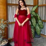Red side -slitted kurti